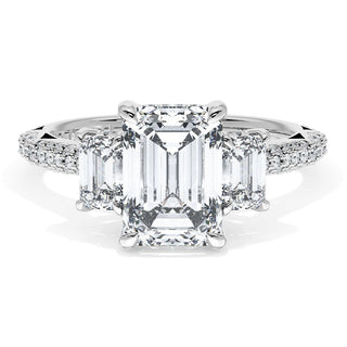 Emerald 3-Stone Engagement Ring