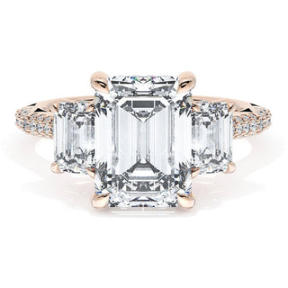 Emerald 3-Stone Engagement Ring