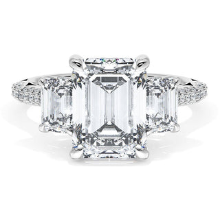 Emerald 3-Stone Engagement Ring