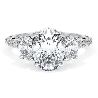Oval 3-Stone Engagement Ring