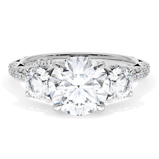 Round 3-Stone Engagement Ring