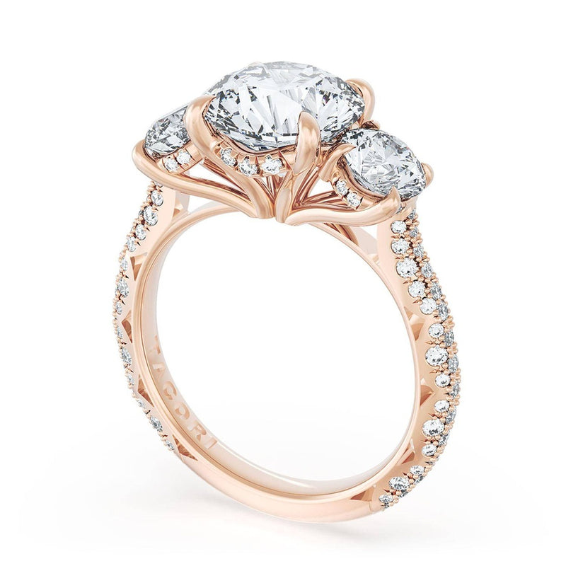 Round 3-Stone Engagement Ring