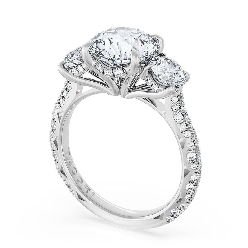 Round 3-Stone Engagement Ring