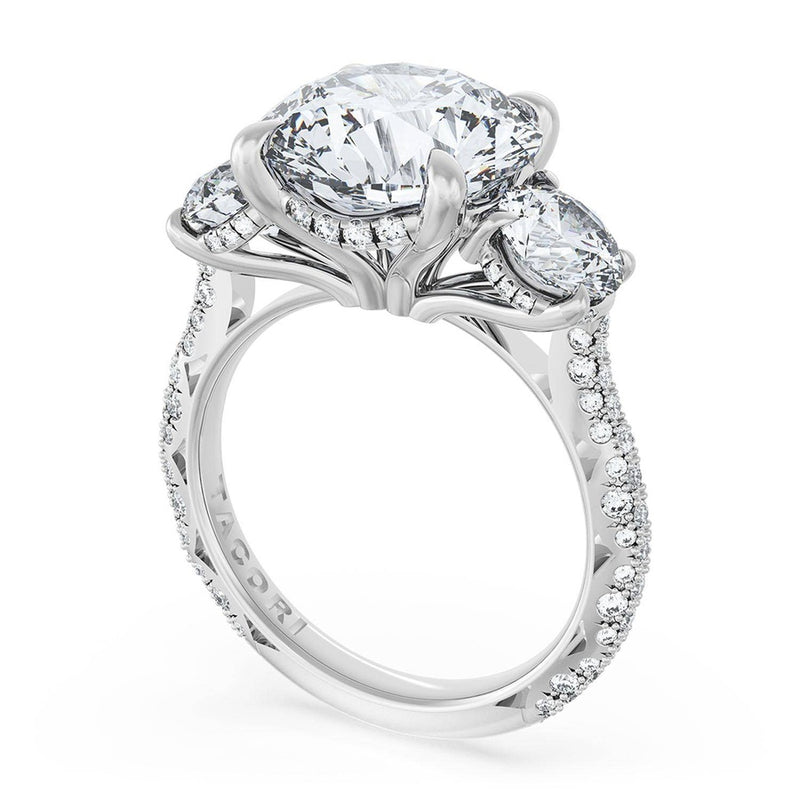 Round 3-Stone Engagement Ring