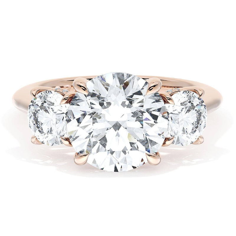 Round 3-Stone Engagement Ring