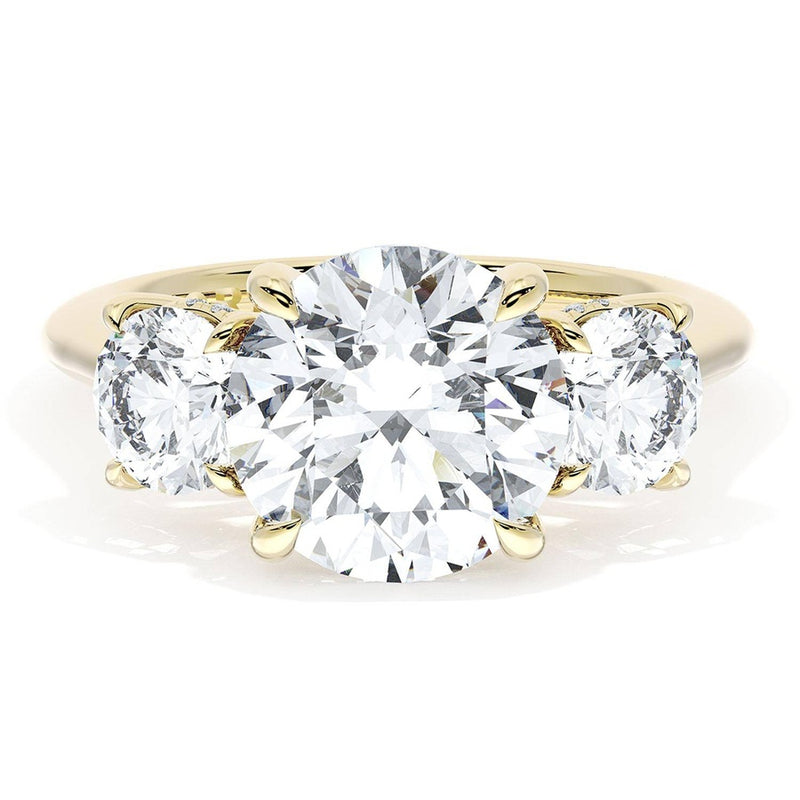 Round 3-Stone Engagement Ring