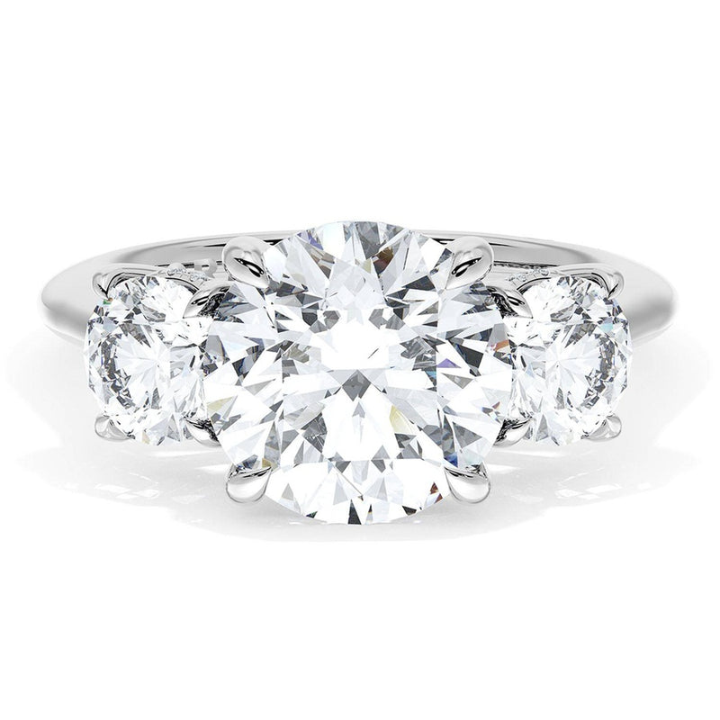 Round 3-Stone Engagement Ring