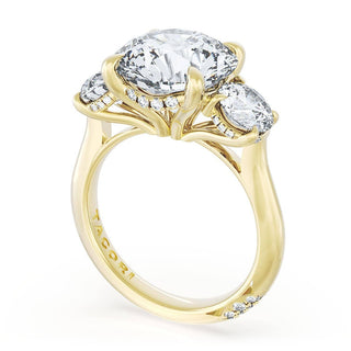 Round 3-Stone Engagement Ring