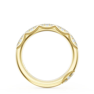 French Pavé Diamond Wedding Band, 3mm