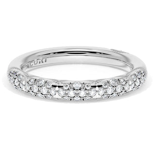 French Pavé Diamond Wedding Band, 3mm