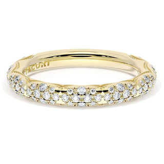 French Pavé Diamond Wedding Band, 3mm