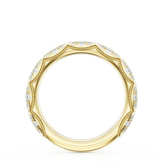 French Pavé Diamond Wedding Band, 3mm