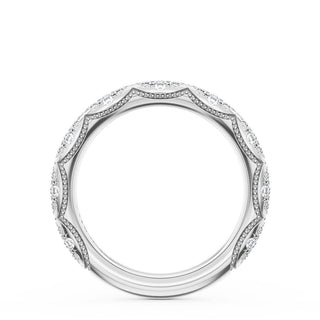 French Pavé Diamond Wedding Band, 4mm