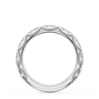 French Pavé Diamond Wedding Band, 3mm