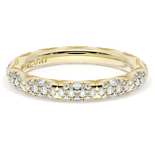 French Pavé Diamond Wedding Band, 3mm