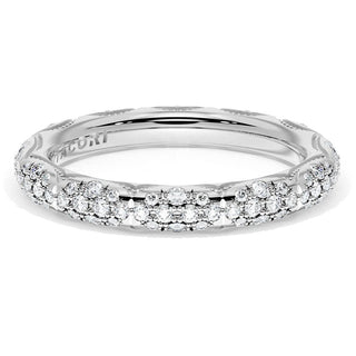 French Pavé Diamond Wedding Band, 4mm