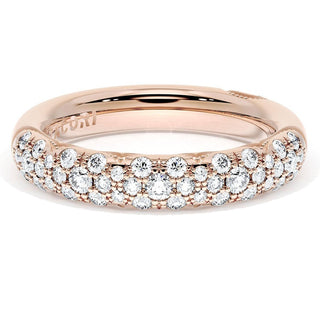 French Pavé Diamond Wedding Band, 4mm