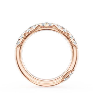 French Pavé Diamond Wedding Band, 4mm
