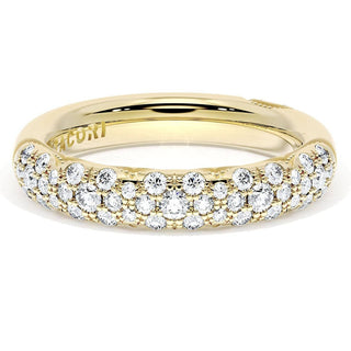 French Pavé Diamond Wedding Band, 4mm