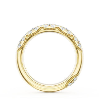 French Pavé Diamond Wedding Band, 4mm