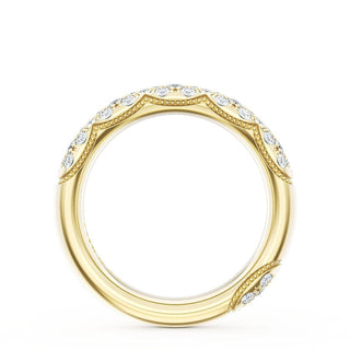 French Pavé Diamond Wedding Band, 4mm