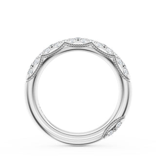 French Pavé Diamond Wedding Band, 4mm