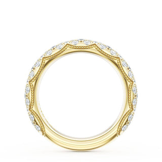 French Pavé Diamond Wedding Band, 4mm