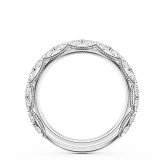 French Pavé Diamond Wedding Band, 4mm