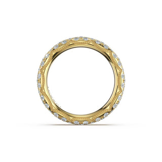French Pavé Diamond Wedding Band, 4mm