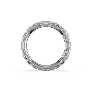 French Pavé Diamond Wedding Band, 4mm