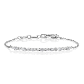 Marquise and Round Diamond Bracelet in 18kt White Gold