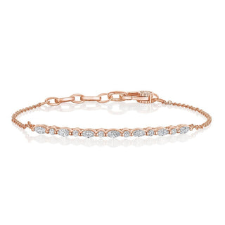 Marquise and Round Diamond Bracelet in 18kt White Gold
