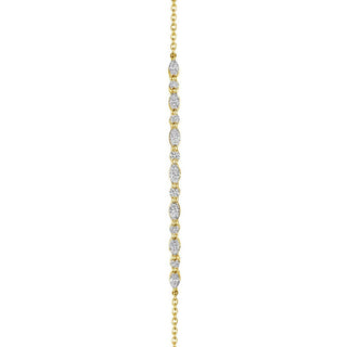 Marquise and Round Diamond Bracelet in 18kt Yellow Gold