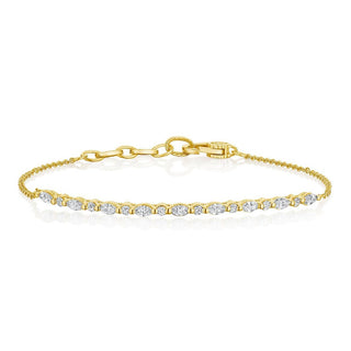 Marquise and Round Diamond Bracelet in 18kt Yellow Gold