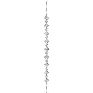 Carré and Round Diamond Bracelet in 18kt White Gold