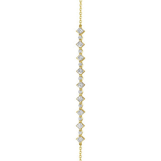Carré and Round Diamond Bracelet in 18kt Yellow Gold