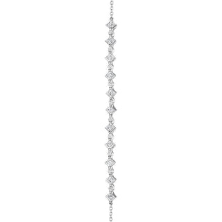 Carré and Round Diamond Bracelet in 18kt White Gold