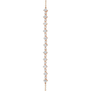 Carré and Round Diamond Bracelet in 18kt Rose Gold