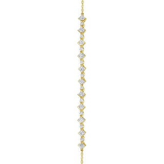 Carré and Round Diamond Bracelet in 18kt Yellow Gold