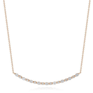 Marquise and Round Diamond Necklace in 18kt Rose Gold