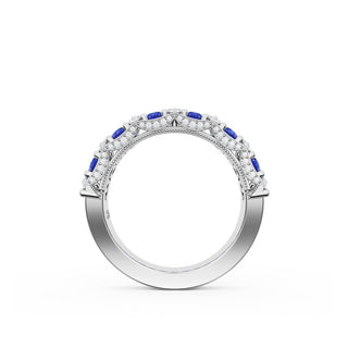 Marquise and Pear Blue Sapphire Mosaic Band