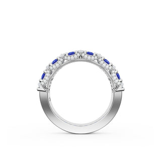 Marquise and Pear Blue Sapphire Mosaic Band