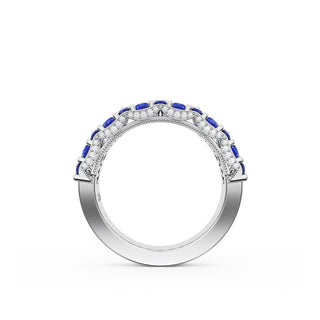 Marquise and Pear Blue Sapphire Mosaic Band