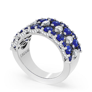 Marquise and Pear Blue Sapphire Mosaic Band