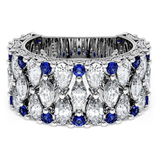 Marquise and Pear Blue Sapphire Mosaic Band