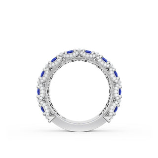 Marquise and Pear Blue Sapphire Mosaic Band