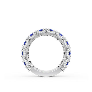 Marquise and Pear Blue Sapphire Mosaic Band