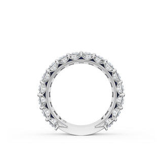 Emerald and Pear Blue Sapphire Mosaic Band