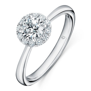 Hearts On Fire The Vela Halo Engagement Ring UU2638 : 0.30 : 7.00 : PLAT : G/SI1