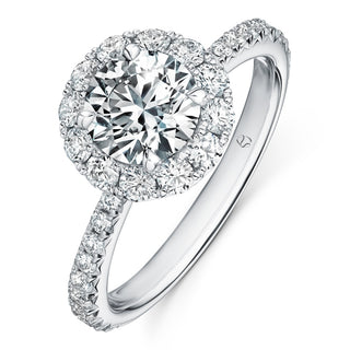 Hearts On Fire The Vela Halo Engagement Ring UU2641 : 0.30 : 7.00 : PLAT : G/SI1